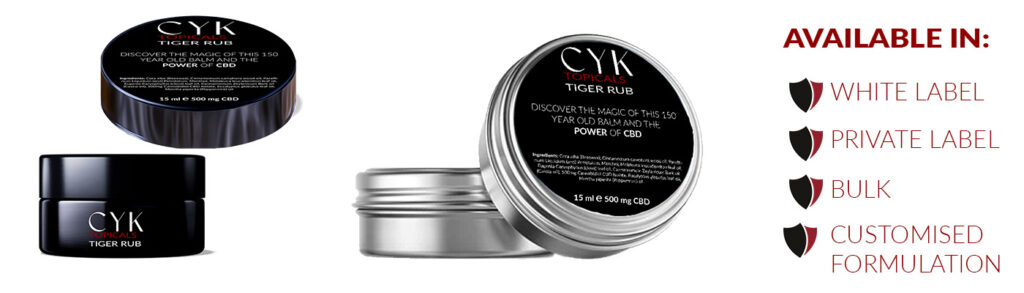 Collection d'emballages candropharm Tiger Rub